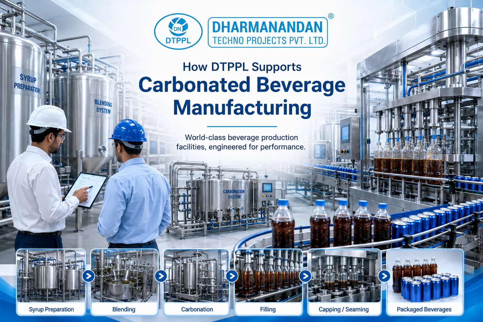 DTPPL Supports Carbonated Beverage Manufacturing with World-Class Beverage Production facilities, engineered for Performance