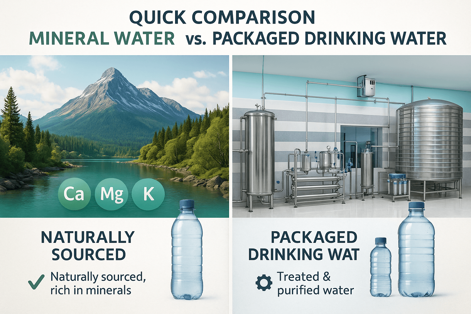 Mineral Water vs Packaged Drinking Water