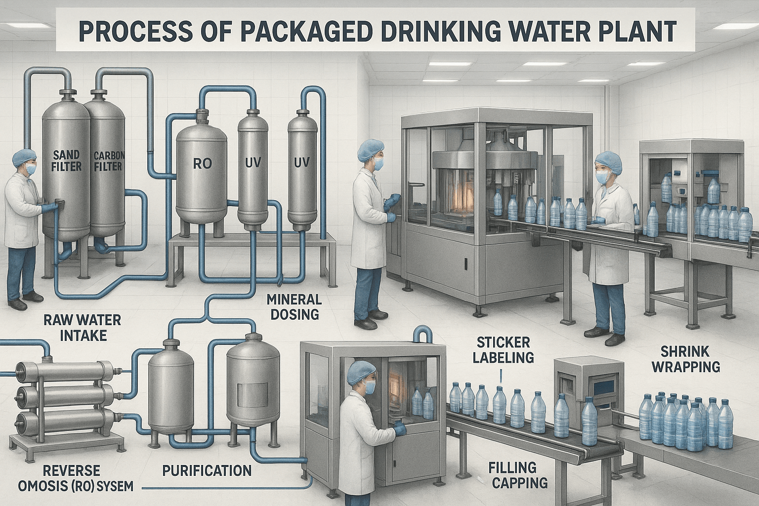 Process of Packaged Drinking Water Plant