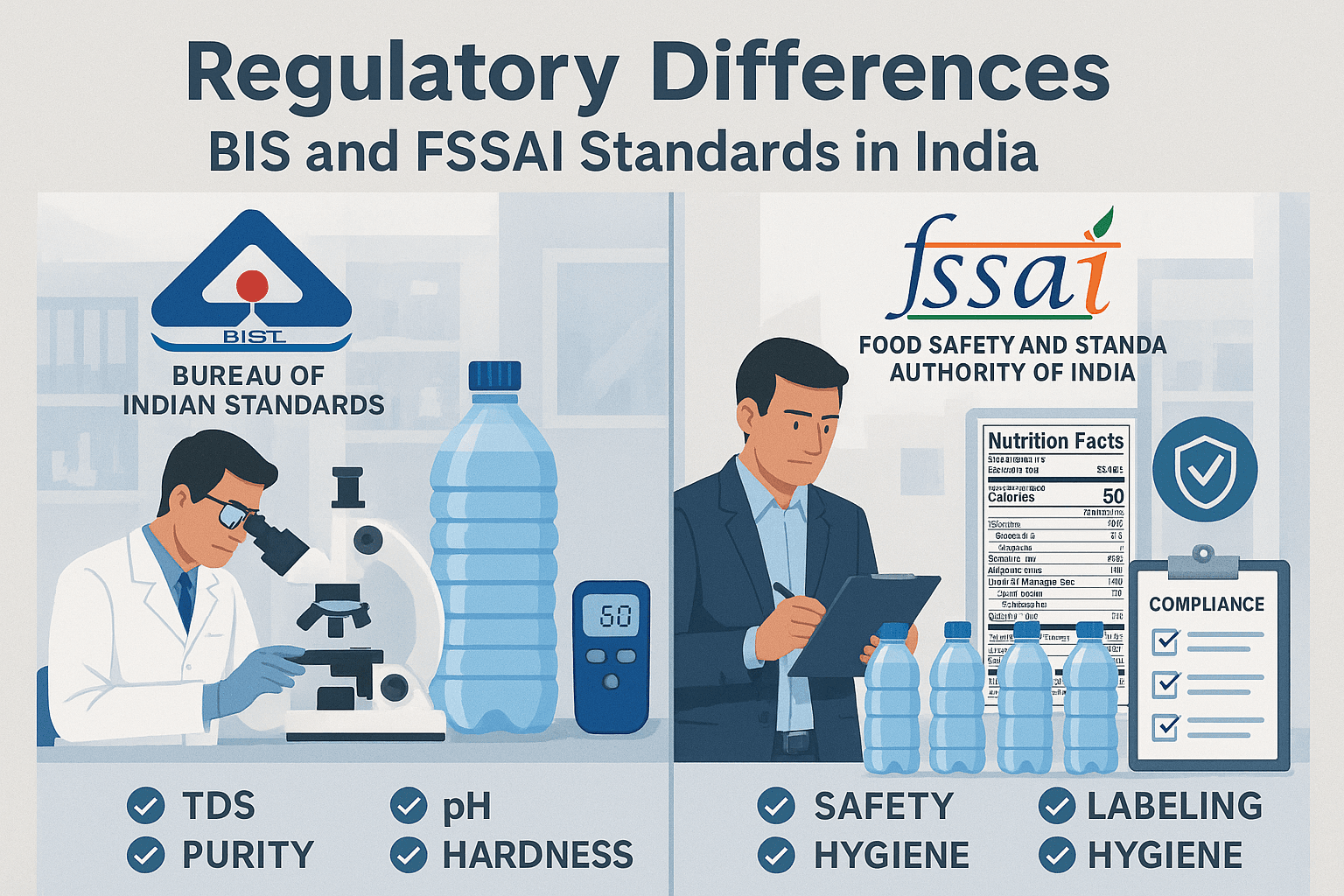 Regulatory Differences BIS and FSSAI Standards in India
