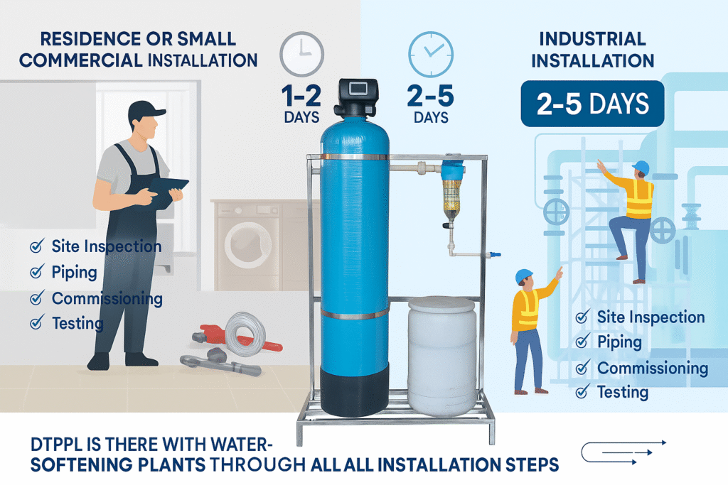 How much time does it take to install a Water Softening Plant?