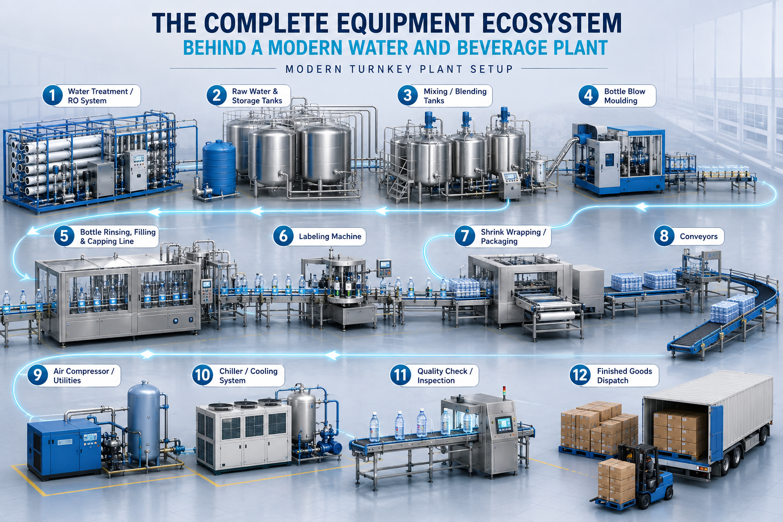 Complete Equipment Ecosystem Behind Modern Water Beverage Plant