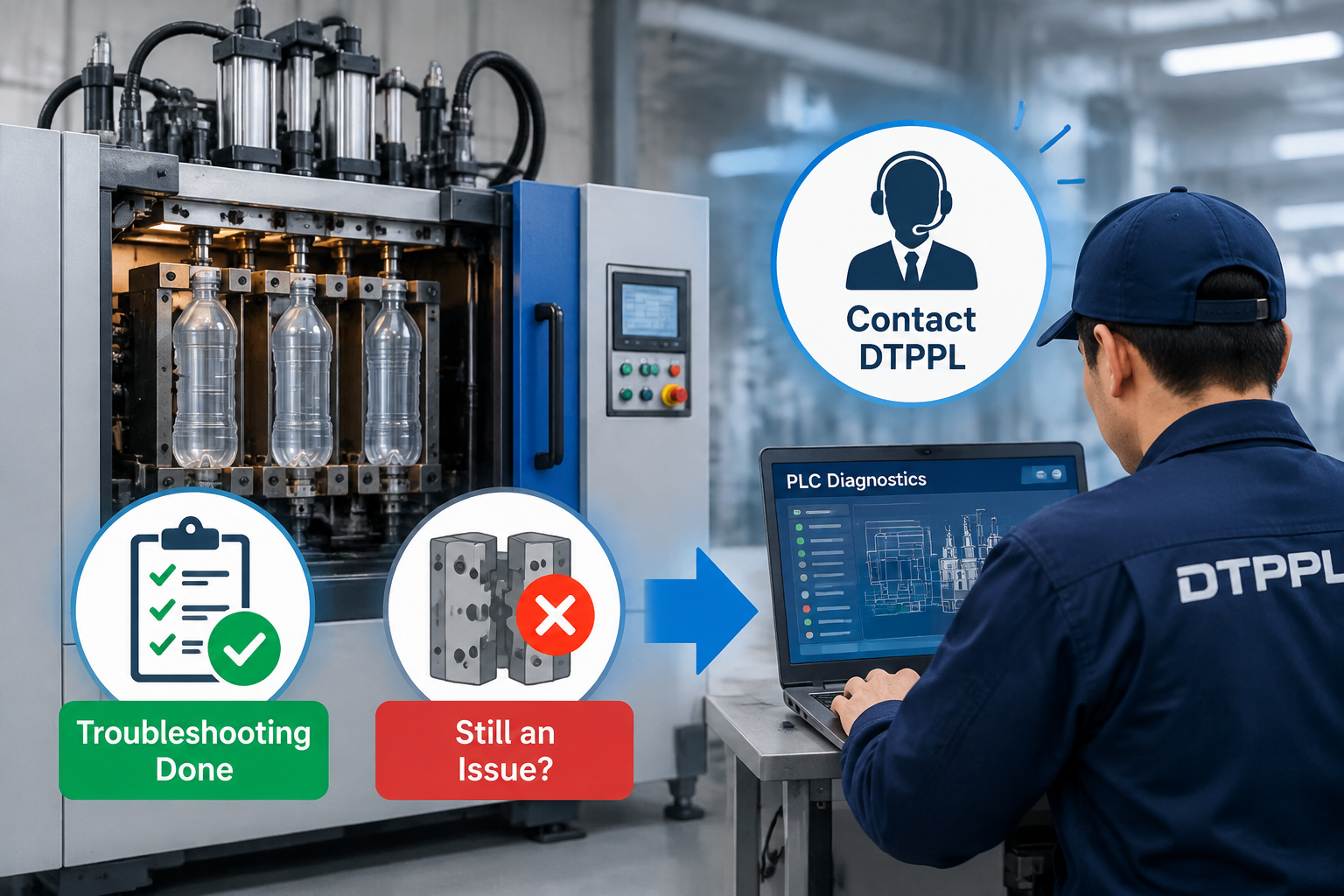 3 Cavity Blow Molding Machine Settings